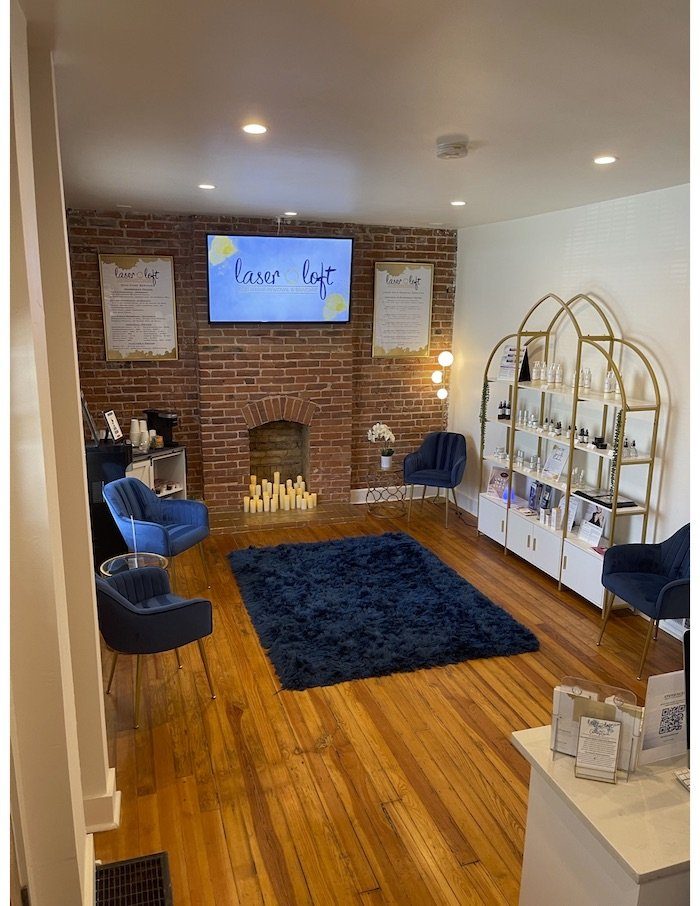 The Denver clinic front room with the Laser Loft sign